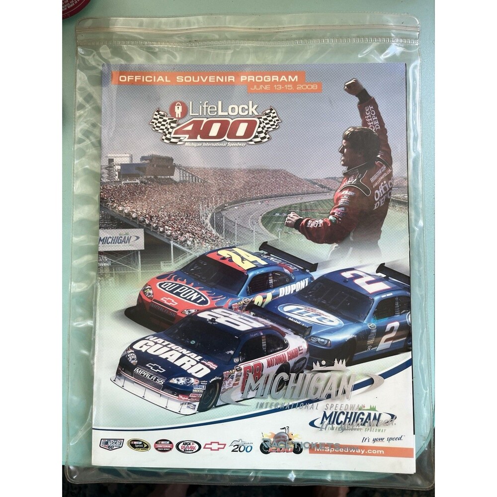 LifeLock 400 Michigan International Speedway 2008 Souvenir Program in sleeve